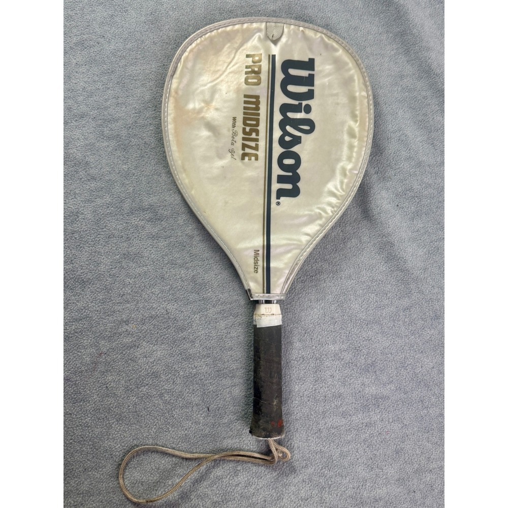Wilson Pro Midsize Racquetball Racket Highbeam Series‎ Beta Gel with Cover White